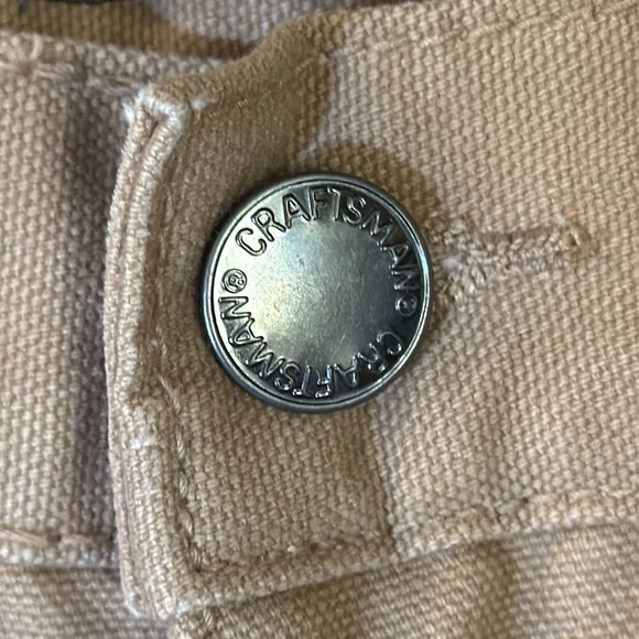New Sears Craftsmen Duck Dungaree Utility Work Pants Tan Teflon Reinforced 34x33 - Picture 6 of 14
